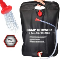 Spot wholesale 20L Portable camping shower 5 gallons Heating Pipe Bag Solar Water Heater Outdoor Other Camping gear